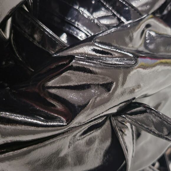 TLZ Femme Vinyl Pants Black PVC Patent Shiny Wet Liquid Straps Boot Cut Medium - Picture 11 of 14